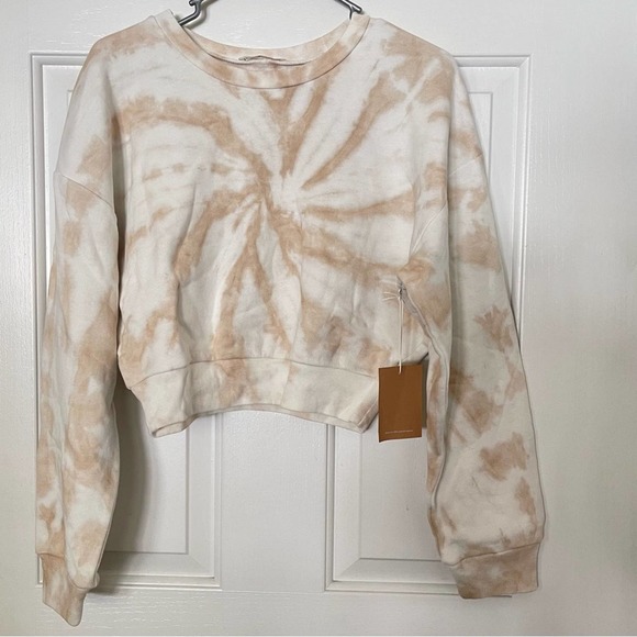 Reformation Jeans Hunter Swirl Tie Dye Beige Crewneck Sweatshirt Size XS NWT - Picture 3 of 6